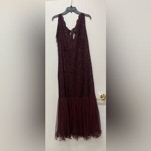 Elegant Burgundy Lace Dress